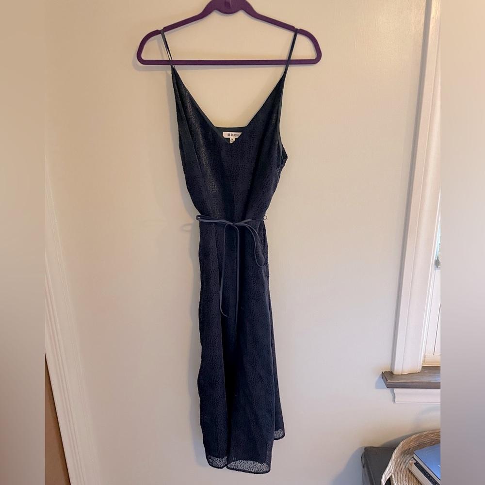 BB Dakota Velvet Navy Midi Dress